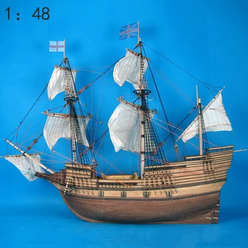 1/48 Simulate din Lemn Clasice Barcă cu pânze Model de Kit de Asamblare DIY Mayflower Model de Colectare de Jucării Cadou