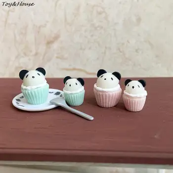 1 buc 1:12 casă de Păpuși în Miniatură Tort, Prajiturele Panda Ornament Macaron Alimente de Culoare Model de Viață Scena Decor Casa Papusa Accesorii