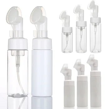 100/120/150/180/200/250 ml Spuma de Curățare Facial Spumă de Săpun Dozator de Sticle Cu Perie de Silicon de Călătorie Lotiune Pompa de Containere