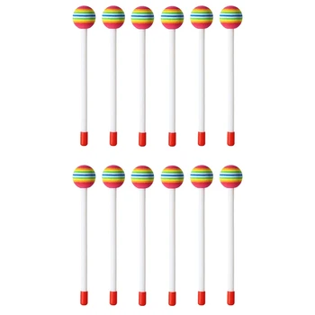 12 Buc Lollipop Tambur Ciocan Bete Rotunde Curcubeu Ciocan de Percuție Bețe de Tobă pentru Copii Copil Ciocan de Jucărie Muzicală