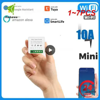 1~7PCS Smart Home Automation Întrerupător Modul de Control de la Distanță Inteligent Comutator Wifi Timer Switch-uri Wireless Tuya 10a Mini