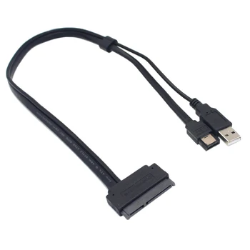 2.5 inch Hard Disk SATA 22Pin la eSATA Date USB Alimentat Cablu Adaptor pentru Optimizate Pentru SSD, Suport UASP SATA III\CE-SSHD