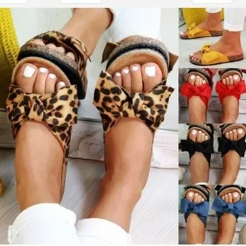 2023 Femeie Sandale Dulce Arc-nod Vara Pantofi Plat Sandale Femei Casual Femei Pantofi Confortabil Doamnelor Sandalias Plus Dimensiune