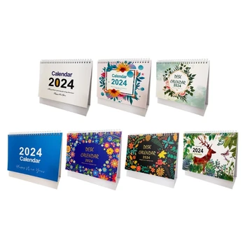 2024 Creative Mini-Calendar De Birou Decoratiuni, Papetarie Scoala Desktop Calendar Dropship