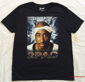 2PAC Rapper-ul TUPAC SHAKUR Adult Bărbați L NEGRU T-SHIRT Bravadă RAP Hip Hop NWT Hip Hop tee om t-shirt