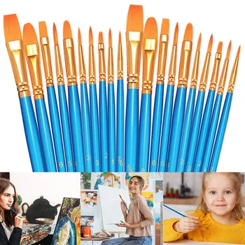 2Pack 10buc Pensule Set Perii pentru Pictura Acrilic, Acuarela pentru Copii in Miniatura Pensule Ou de Paște, Pictură pe Față