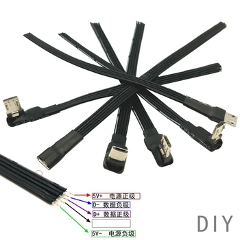 30cm DIY Micro USB 2,0 Männlich Weiblich jack Stecker 4 Pin 5 Pin Verlängerung Kabel Draht Kabel Putere Lade daten Übertragung