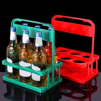 4 Culori 6 Pack Pliabil Sticla De Bere Suport Cu Mâner Portabil Reutilizabile Paharul De Vin Rack Bar Transportator Container