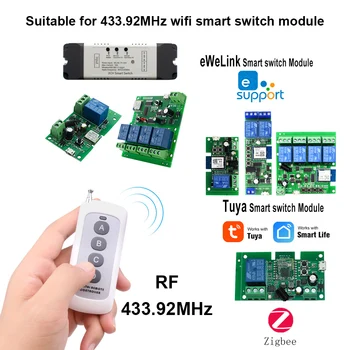 433MHz Control de la Distanță Cod de Învățare Transmițător 433 MHz Raza Lunga Pentru Smart Home Deschizător de Uși de Garaj RF Wifi Comuta Receptorul