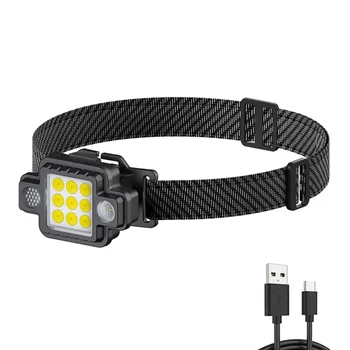 5 Moduri de COB Far Far în aer liber LED lanterna Lanterna Cap Lumina USB Reîncărcabilă Lampă de Cap Pentru Camping Pescuit