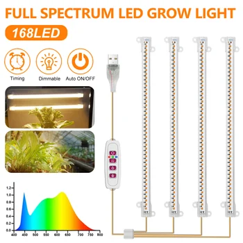 5 Moduri de Interior LED-uri Cresc Light USB Timer Fito Lampa de Plante Estompat LED Lampă Phytolamps Spectru Complet Hidroponice în Creștere Lămpi