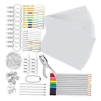 594 BUC Psihiatrul Hârtie de Artă de Căldură Psihiatru Foaie de Plastic Kit Pumn Gaura Brelocuri Creioane DIY Desen Arta de Aprovizionare