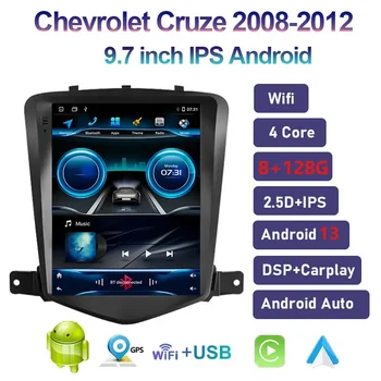 6+128G Radio Auto Pentru Tesla Ecran Vertical Stil Pentru Chevrolet Cruze 2008-2012 Android Carplay 13 Navigație GPS, Autoradio