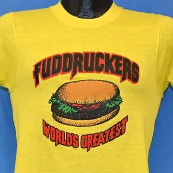 80 Fuddruckers mai Mare Hamburger Lanț de Fast-Food Restaurant tricou Mici