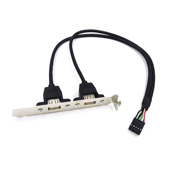 9Pin la Dual USB2.0 Deflector Extensie PCI Cablu de Mare Viteza 2x USB 2.0 pe Panoul din Spate Extinderea Suportului pentru PC Placa de baza Dropship