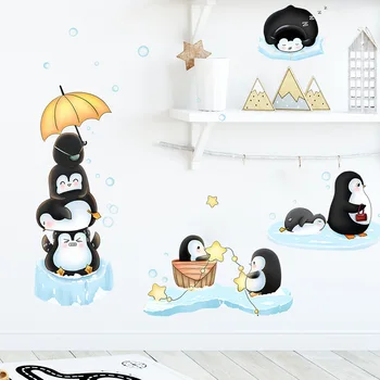 Amuzant Penguine Autocolante de Perete pentru Camere de Copii Băieți Fete Camera Copilului Decorare Dormitor Nordic de Desene animate de Animale Tapet Pepinieră