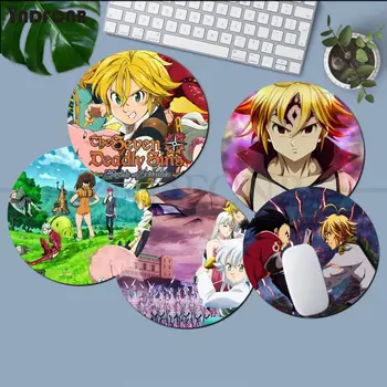 Anime Cele Șapte Păcate De Moarte Mousepad Rotund Piele Personalizat Desktop Kawaii Gaming Accesorii Elevii Scris Padmouse Covoare De Joc