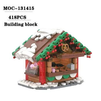 Bloc MOC-131415 Crăciun Gustare Stand Model de Clădire Decor 418PCS Băieți Jucării pentru Copii Ziua de nastere Cadou de Crăciun