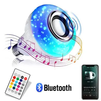 Bluetooth Music Lumină Bec E27 85-265V pline de culoare RGB Lampa DJ Petrecere Bec Lumini de Control de la Distanță Estompat Pentru Acasa Ziua de nastere