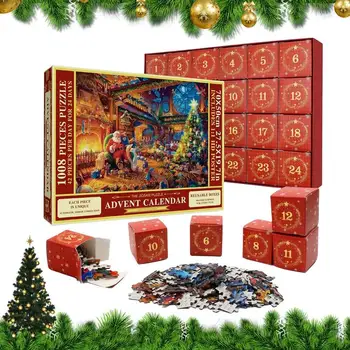 Calendarul De Crăciun Numărătoarea Inversă Carton Puzzle Advent Calendar De Craciun Decor De Perete Moș Crăciun Puzzle Jucarii Interactive
