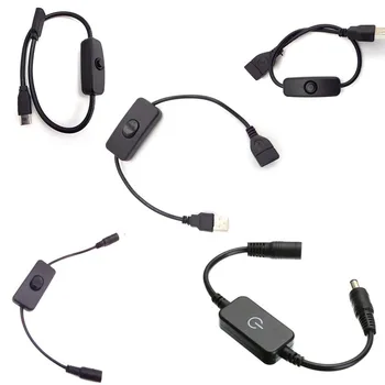 CCTV putere de aprovizionare Conector de cablu 303 501 Comuta Pe Off DC USB de tip c de sex Feminin de sex Masculin Cablu de Alimentare 5.5x2.1mm Jack Sârmă 5V 12V 24V E1