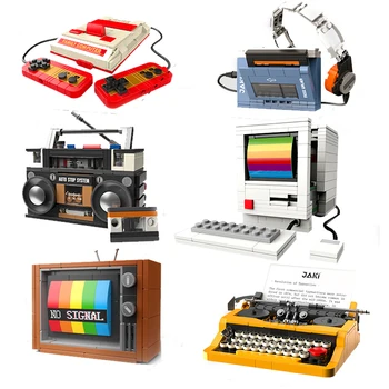Clasic Idei Creative Mașină De Scris, Calculator, Tv Blocuri Caramizi Mașină De Joc De Radio Moc Model De Kit De Jucării Pentru Adulți Copii Cadou