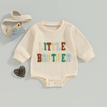 Copil Copil Vafe Salopetă Model de Scrisoare Maneca Lunga Body pentru Nou-născuți Băieți și Fete Drăguț Haine