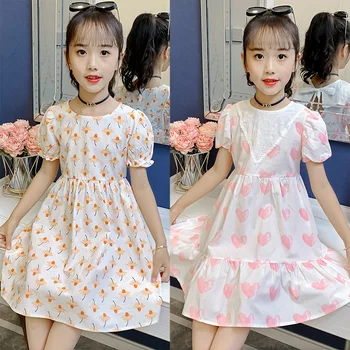 Coreea de Îmbrăcăminte pentru Copii 2023 Vara Printesa O singură Bucată Rochie de Fetele Puffy Rochie Fete Copilul Rochii Haine de Fete De 10 Ani