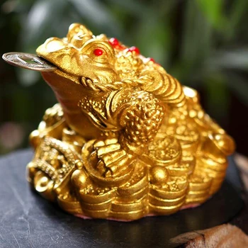 Cu Feng Shui norocos metal bronz meserii mai multe venituri din proprietate feng shui ornamente bârfă broasca greier ornamente artizanale