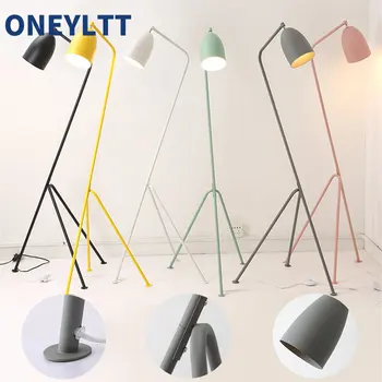 Danemarca Designer Lăcustă Retro Macaron lampadare Creative Studio Living Trepied lambader lampă de Picioare Stand de Lumină