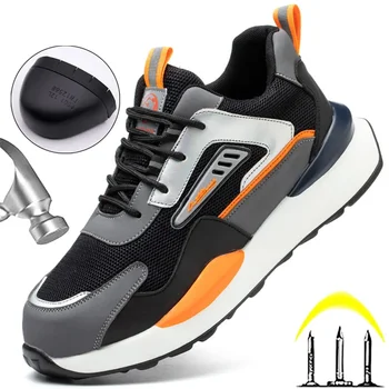 De înaltă Calitate Indestructibil de Siguranță Pantofi pentru Bărbați de Muncă Adidași Lumina Securitate Cizme Barbati Puncție-Dovada Bocanci Steel Toe Pantofi