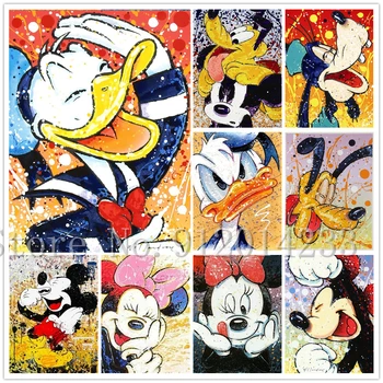 Diamant Pictura Disney Mickey Mouse Burghiu Plin de Broderie de Desene animate Donald Duck Diy 5D cruciulițe Handmade, Hobby Home Decor