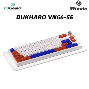 DUKHARO VN66SE Trei Modul de Garnitura Wireless Tastatură Mecanică 66key Hot Swap RGB Office Keyboard N-key Rollover Tastatură de Gaming