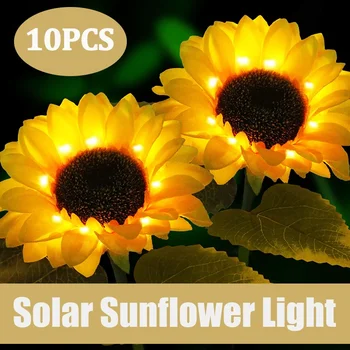 DUS Solar de Floarea-soarelui în aer liber Gazon Lumina, rezistent la apa IP65 Cale Curte Sărbători Nunta de Decorare Gradina Flori Solare Lampă