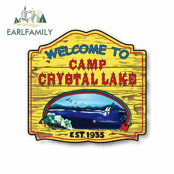EARLFAMILY 13cm x 12,5 cm Pentru Tabara Crystal Lake Vinil Autocolant Decal Camion Masina Pinup Scratch-Proof Sticker Potrivit Pentru VAN RV