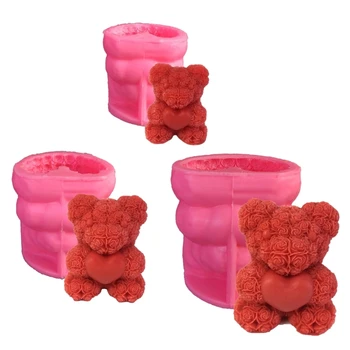 Elegant Urs în Formă de Lumânări Mucegai Mucegai Silicon pentru Prăjituri de Ciocolată Săpunuri Ambarcațiuni