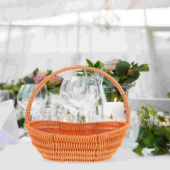 Fermă rustică Țesute Flori Coș Multi-utilizare Țesute de Depozitare Coș de Bomboane Coș Coș de Cumpărături