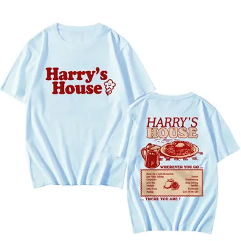 Harrys Casa de Dragoste pe Tur T-shirt din Bumbac 100% Tricouri Largi de Oameni Streetswear Tricouri Retro Graphic T Camasa Unisex Vara Tricou
