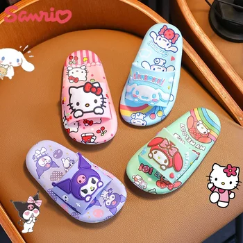 Kawaii Noi Desene Animate Papuci De Casă Drăguț Hello Kitty Melodia Mea Cinnamoroll Kuromi De Vară Pentru Copii De Interior De Origine Non-Alunecare De Sandale De Plaja