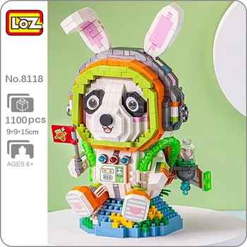 LOZ 8118 Lumea Animală Spațiu, Astronaut Extraterestru Panda Pământ Steagul DIY Mini Diamond Blocuri Caramizi de constructie de Jucarie Pentru Copii Fără Cutie