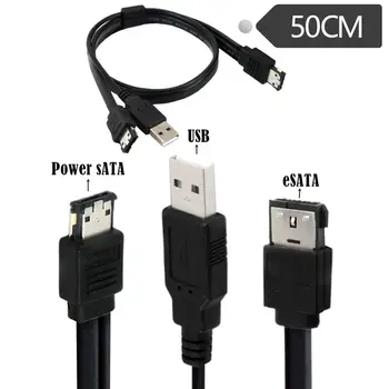 Masculin USB+ESATA Masculin La ESATA cu Alimentare de sex Masculin Cablu Adaptor Combo Adaptor de Cablu 0.5 m