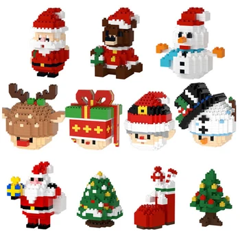 Mini Blocuri de Crăciun Moș Crăciun Model Micro Cărămizi Bloc Jucărie Pentru Copii om de Zapada pentru Copii Jucărie Cadou de Crăciun