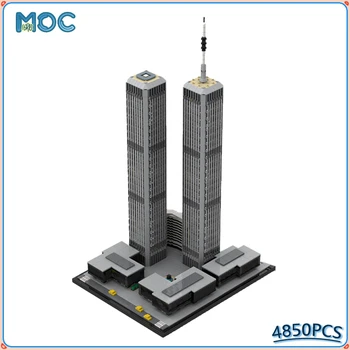 MOC Blocuri World Trade Center 1987-2001 Arhitectura Model de Afișare DIY Asambla Cărămizi Vedere la Oraș Educație Jucarii si Cadouri