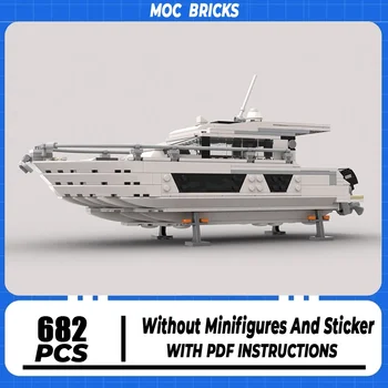 Moc Cărămizi de Construcție Iaht cu Motor Model Tehnologie Bloc Motor Yacht de Construcții Cărămizi de Jucărie Asamblare DIY Cadou de Vacanță