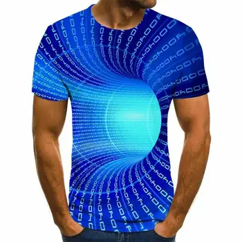 Moda Casual cu Maneci Scurte, de Trei-Dimensional Vortex Bărbați T-Shirt Imprimat 3D Vară O-Gât de zi cu Zi Casual Amuzant T-Shirt