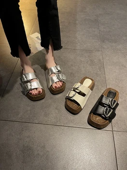 Moda Casual cu Talpă Groasă, Papuci de Femei Pantofi de Vară de Îmbrăcăminte exterioară 2023 Centură Nouă Sandale