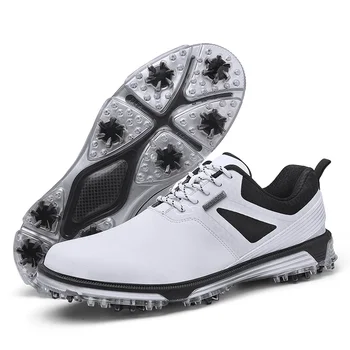 Moda pentru bărbați Dantela-up Pantofi de Golf, Pantofi de Mers pe jos Impermeabil din Piele jucător de Golf, Pantofi de Sport Non-Alunecare Piele Sport în aer liber Adidași