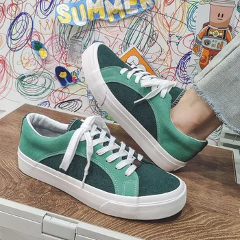 Moda Verde pentru femei Pantofi de Panza Clasic Respirabil Panza Adidasi Barbati Pantofi Casual de Stradă Hip hop Platforma de Vulcanizat, Pantofi