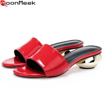 MoonMeek 2020 din piele pantofi casual confortabil doamnelor pantofi femei sandale de agrement tocuri mici pantofi femei big size 42
