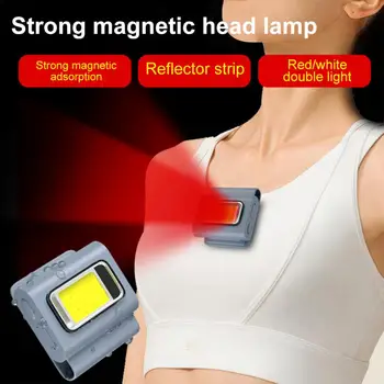 Multifuncțional LED Portabil cu Lumina de Încărcare Magnetic Lumina Clothespin Lumină de Funcționare Silicon Faruri Lanț de Câine Lumina
